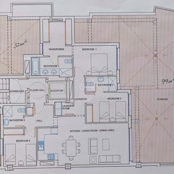 Nowa architektura i projekt domu z tarasami i sypialniami — idealny plan dla rodziny.