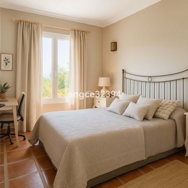 Prywatny pokój hotelowy, jasna sypialnia z łóżkiem i lampami, spokojny wystrój, dostęp do naturalnego światła.